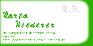 marta wiederer business card